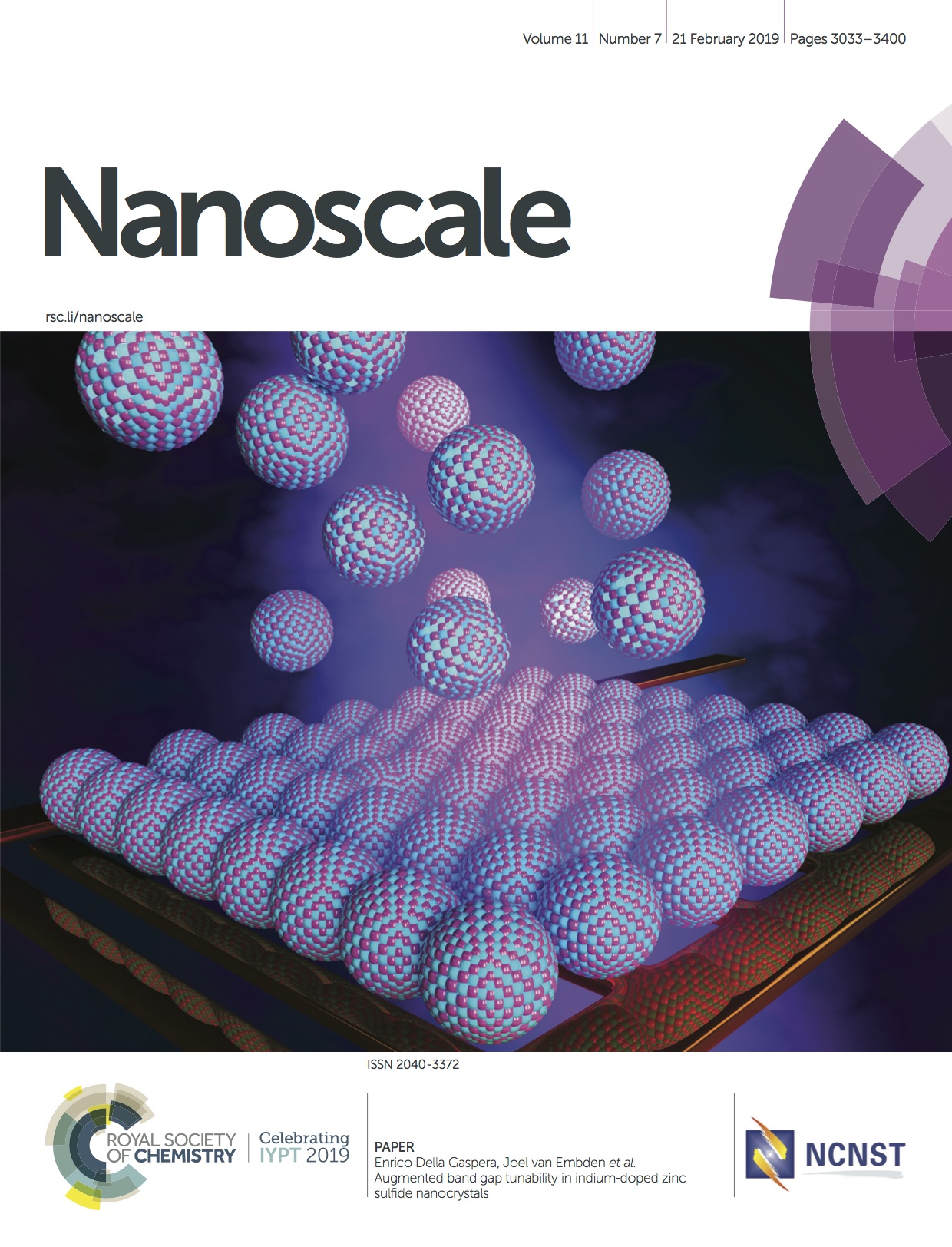 CnrNano research got the cover of Nanoscale Journal