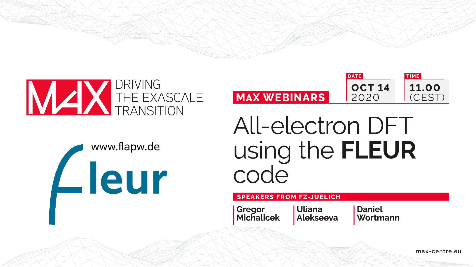MaX Webinar on FLEUR code