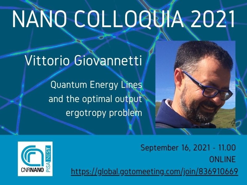 NANO COLLOQUIA 2020 NEST Seminar Vittorio Giovannetti