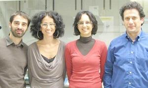 Luana Persano, Andrea Camposeo, Alessandro Polini e Vanna Sciancalepore, vincitori con il progetto di impresa SM&T 