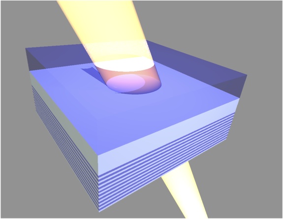 Luce laser sul semiconduttore, al suo interno i fotoni si 'addensano' in un fluido